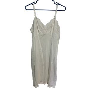 Pinehurst Lingerie Vintage Women's White Nylon Lace Sweetheart Slip Dress Sz 38